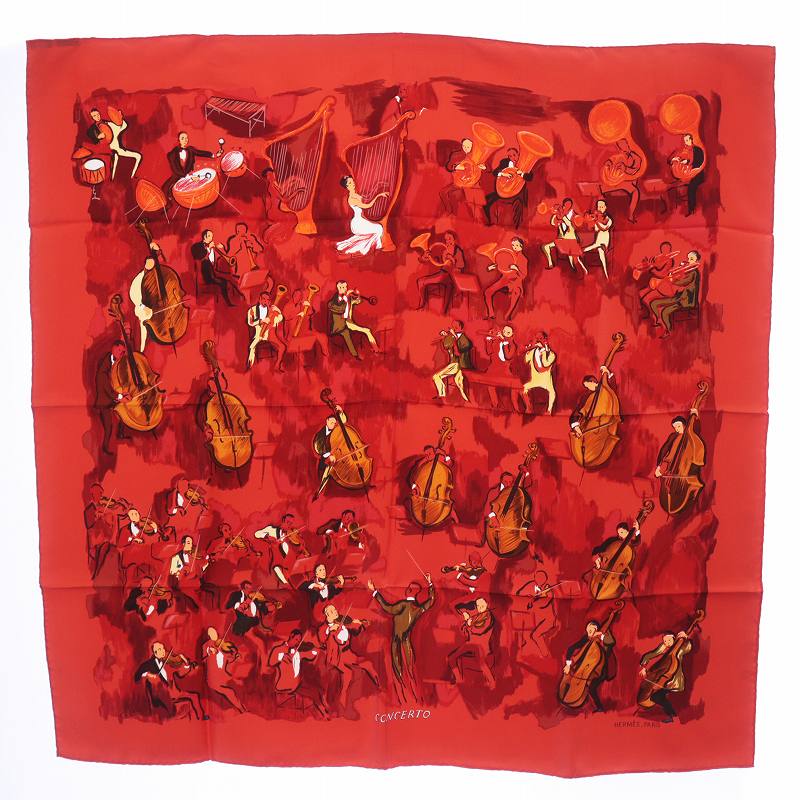 エルメス HERMES カレ 90 スカーフ 大判 CONCERTO コンチェルト 協奏曲  