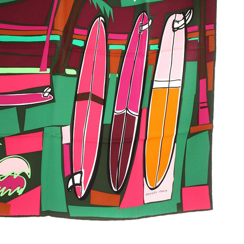 エルメス HERMES 海とサーフとファン SEA SURF AND FUN スカーフ 緑 