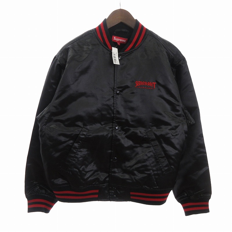 未使用品 シュプリーム SUPREME タグ付き 21FW Thrasher Satin Varsity 