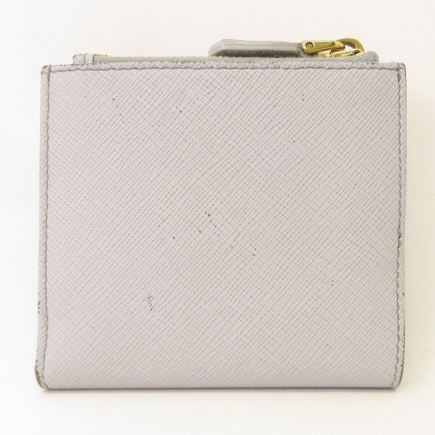 プラダ PRADA 1ML047 サフィアーノレザー 二つ折り財ZA布 コンパクト  