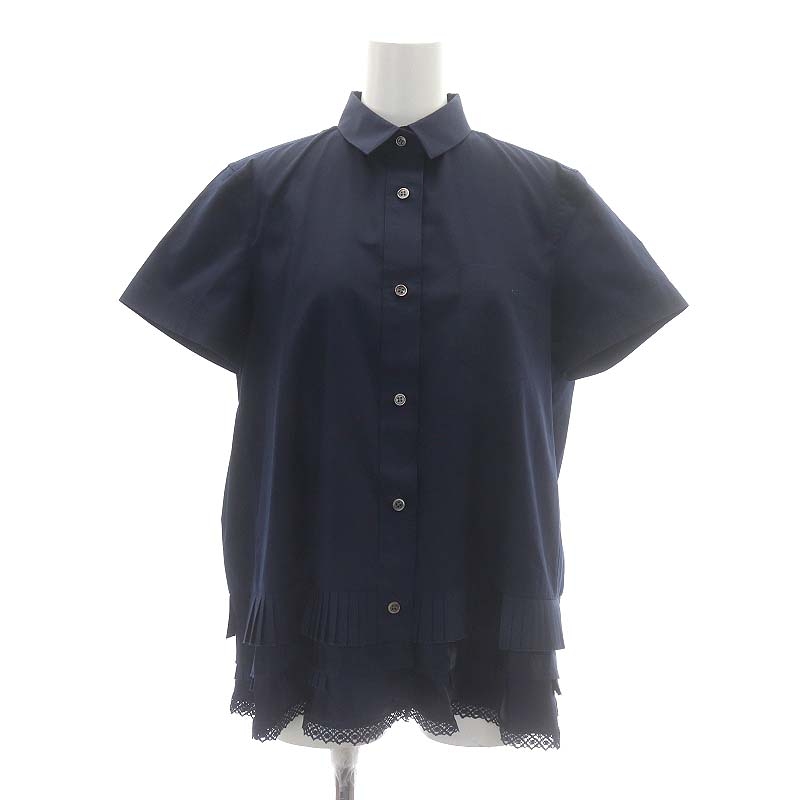 sacai ニット　トップス　シャツ　ネイビー　2 sacai（サカイ） 長袖ニット 2 ネイビー レディース : ZOZOTOWN Yahoo