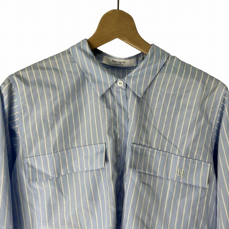 【Her lip to】Armace Stripe Shirt Romper New Herlipto Armace Stripe Shirt Romper, Size S
