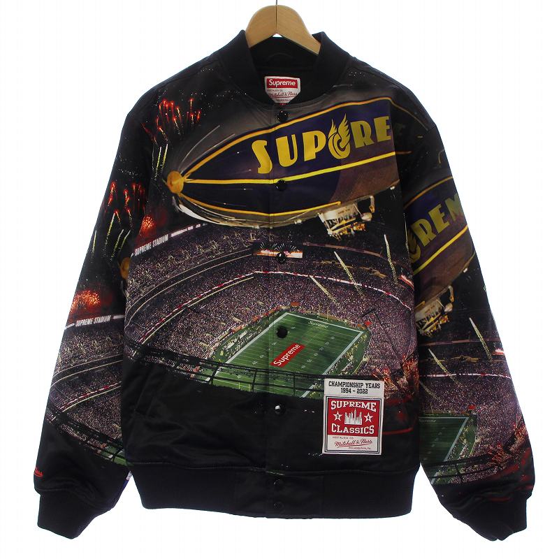 シュプリーム SUPREME Mitchell Ness StadiumSatinjacket スタジアム  