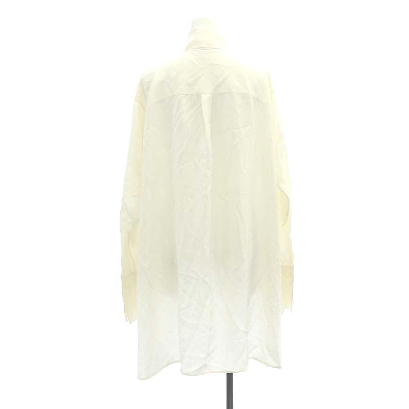 ロエベ LOEWE 23SS Ivory crepe oversize blouse シルク タイカラー  