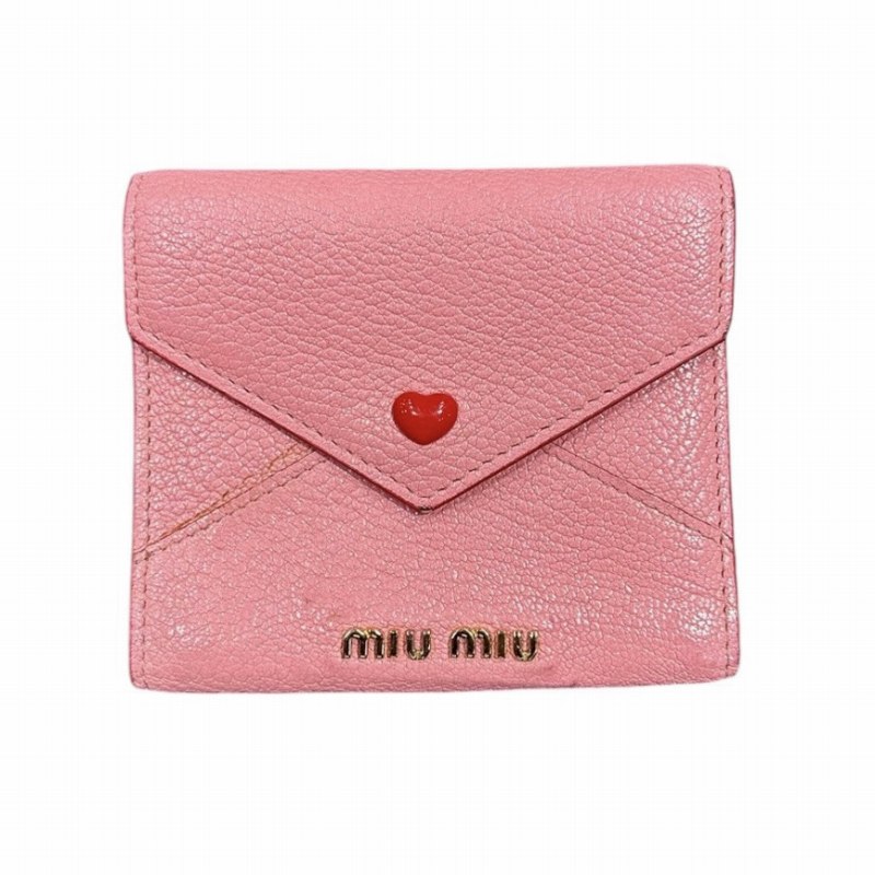 miumiu ピンク　レター財布 ミュウミュウ miumiu LOVELETTER WALLET ラブレター ウォレット 財布