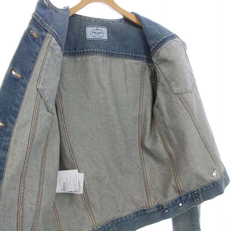【23SS】ブルデニム ブルゾンジャケット◆プラダ◆人気 プラダ PRADA 23SS Denim blouson jacket デニム ブルゾン