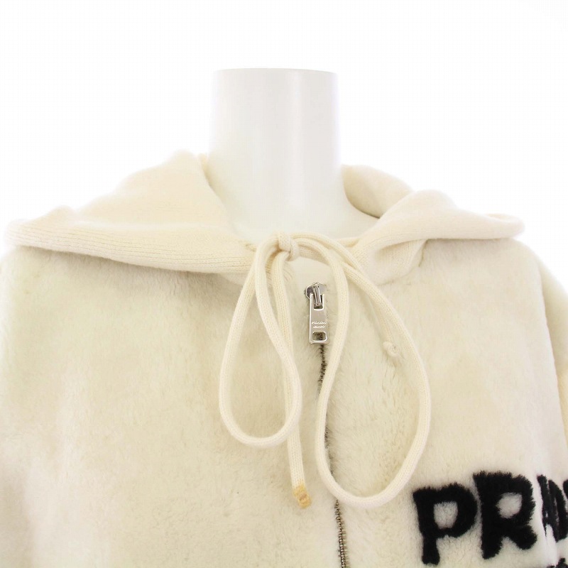 プラダ PRADA オーバーサイズ カシミヤ×シアリング スウェットシャツ 