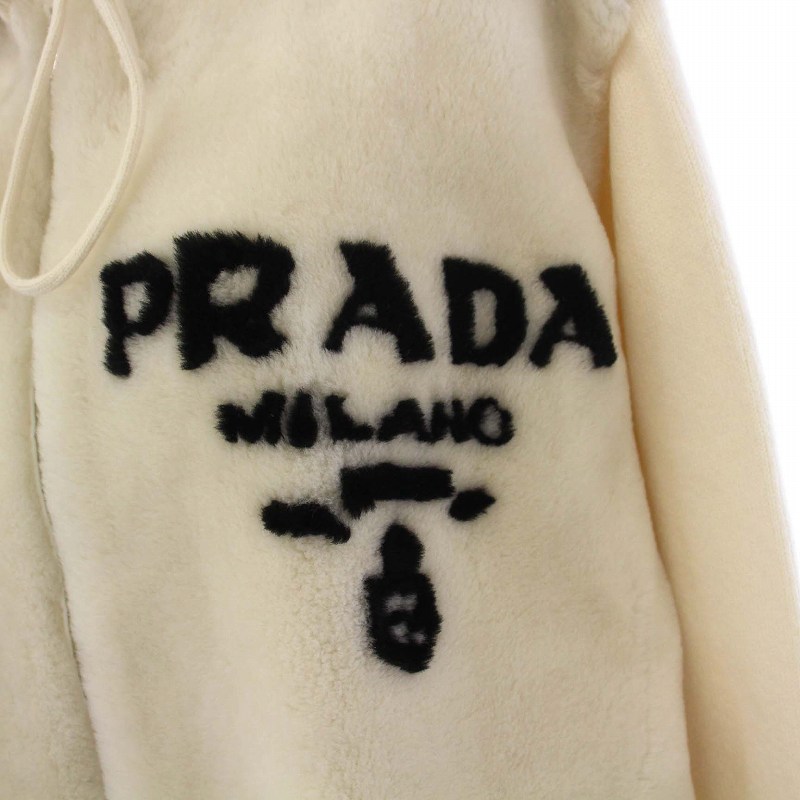 プラダ PRADA オーバーサイズ カシミヤ×シアリング スウェットシャツ 