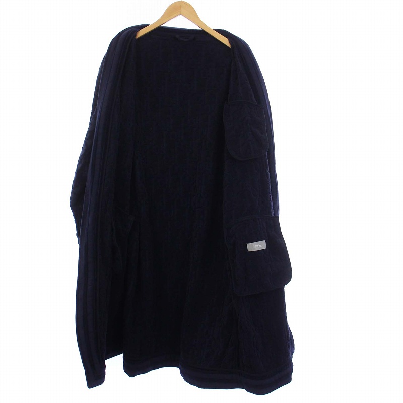 Dior HOMME / 21AW/オブリーク柄パイルガウンコート/コート/M/コットン/BLU/総柄/033B360BB023 ディオールオム Dior HOMME 21AW オブリーク パイルガウンコート