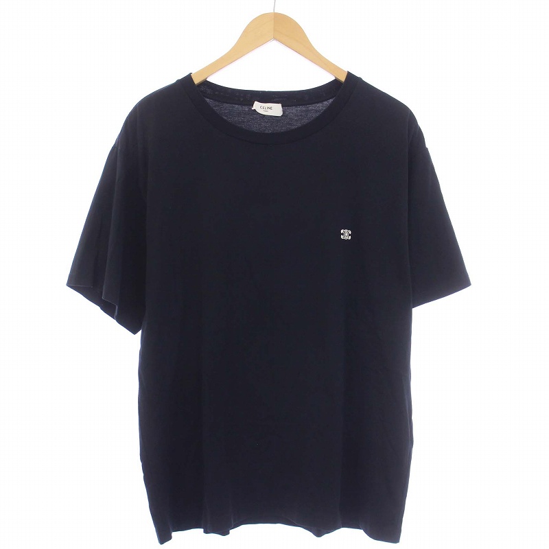 CELINE ブラック Tシャツ メンズ CELINE セリーヌ Tシャツ 2X04I671Q.38AW メンズ 半袖 カットソー