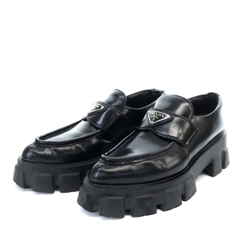 プラダ PRADA モノリス ブラッシュドレザー ローファー 