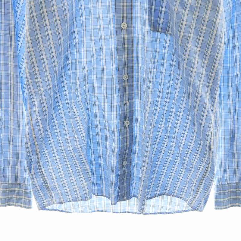 エルメス 長袖シャツ 38-15 チェック柄 HERMES 最終特価品HERMES/エルメス チェック柄 長袖シャツ 麻