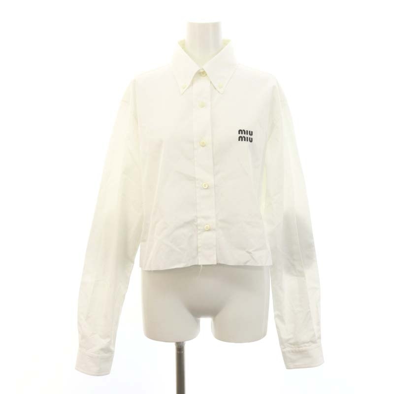 miu miu クロップドシャツ 白