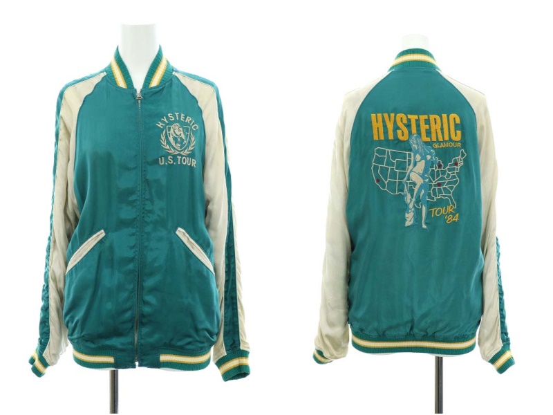 HYSTERIC ヒステリックグラマー　スカジャン ジャケット　ブルー FLAMING YOUTH刺繍 スカジャン|HYSTERIC GLAMOUR MEN | HYSTERIC