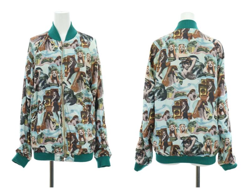 HYSTERIC ヒステリックグラマー　スカジャン ジャケット　ブルー HYSTERIC GLAMOUR（ヒステリックグラマー）の「CASINO刺繍 スカジャン