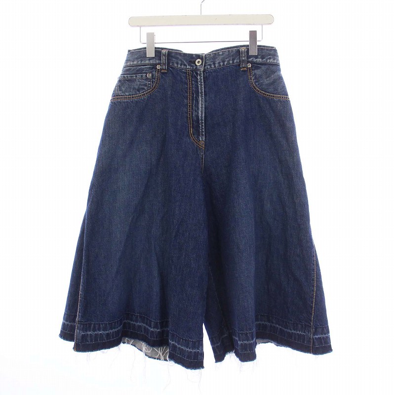 サカイ sacai デニムパンツ ガウチョパンツ ジーンズ ワイド カット 
