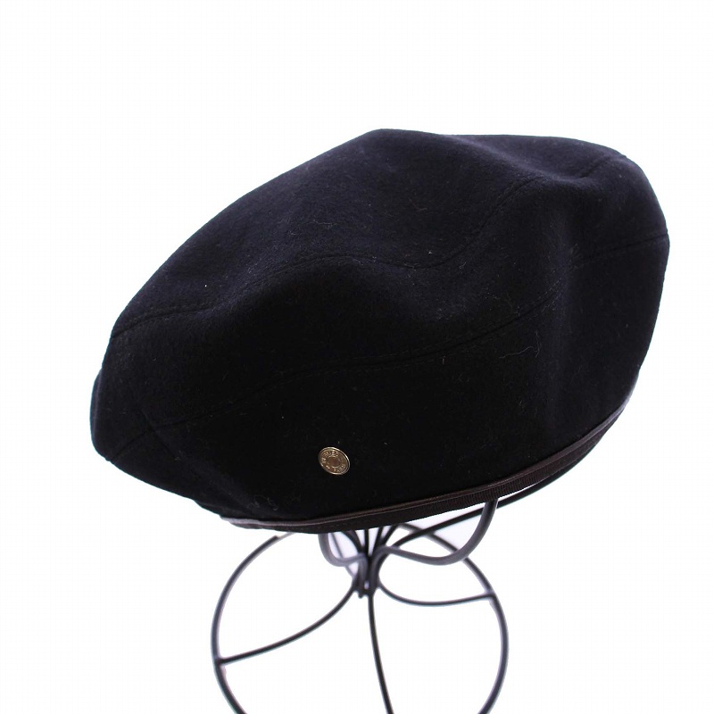 エルメス ベレー帽 帽子 カシミヤ ブラック ＃59 エルメス 黒の