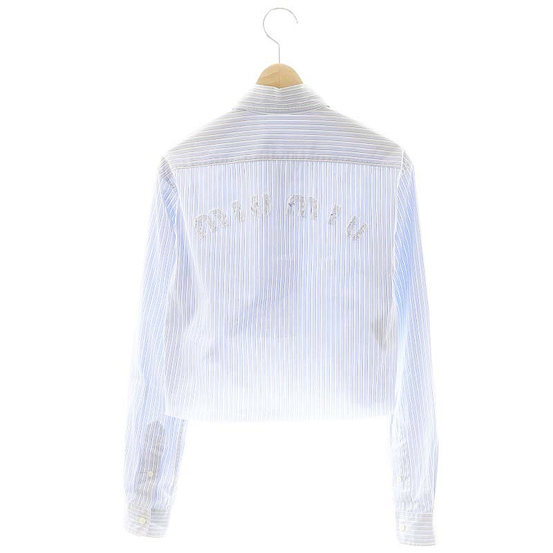 ミュウミュウ miumiu MK1741 24年製 ストライプ シャンブレーシャツ