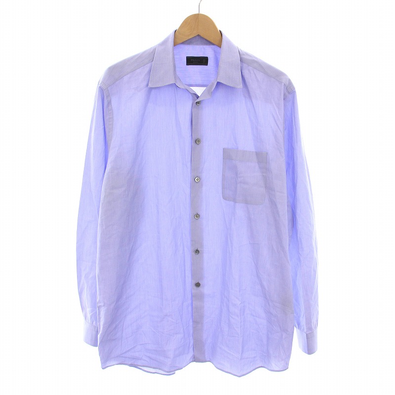プラダ PRADA シャツ ブラウス 長袖 43/17 青紫 UCM004 /YM メンズ 222