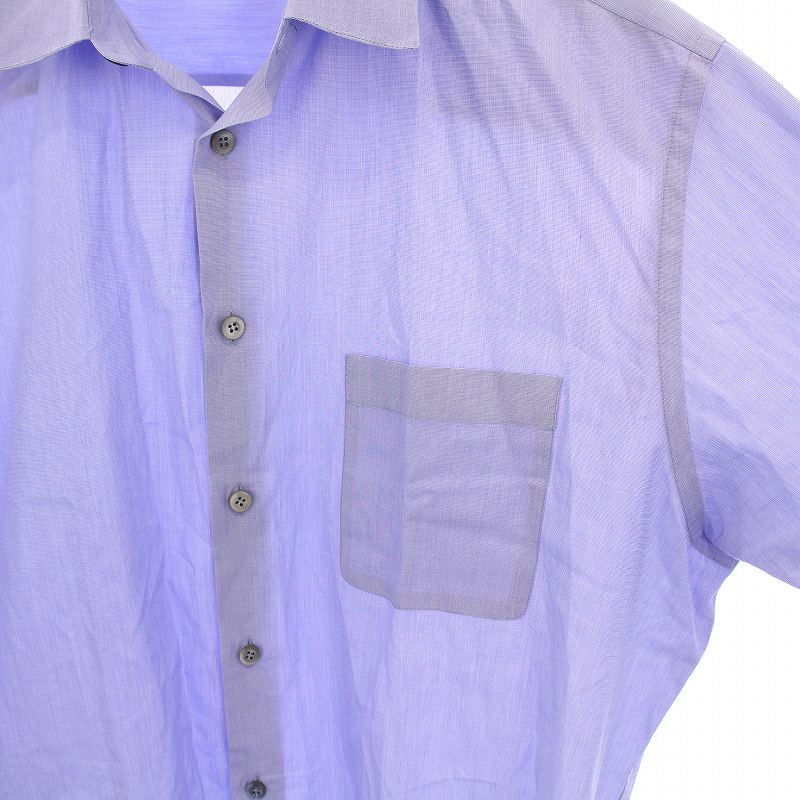 プラダ PRADA シャツ ブラウス 長袖 43/17 青紫 UCM004 /YM メンズ 222  