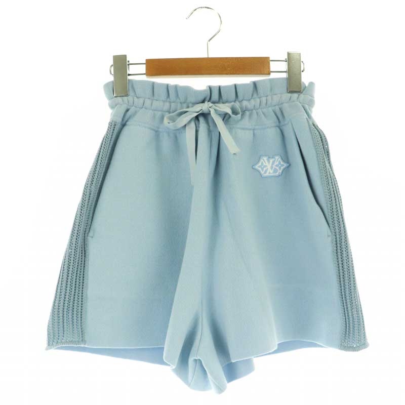 【中古】ルイヴィトン LOUIS VUITTON 23AW ショートパンツ イージー ロゴ刺繍 S 水色 ライトブルー ルイヴィトン LOUIS VUITTON 23AW ショートパンツ イージー ロゴ刺繍 S