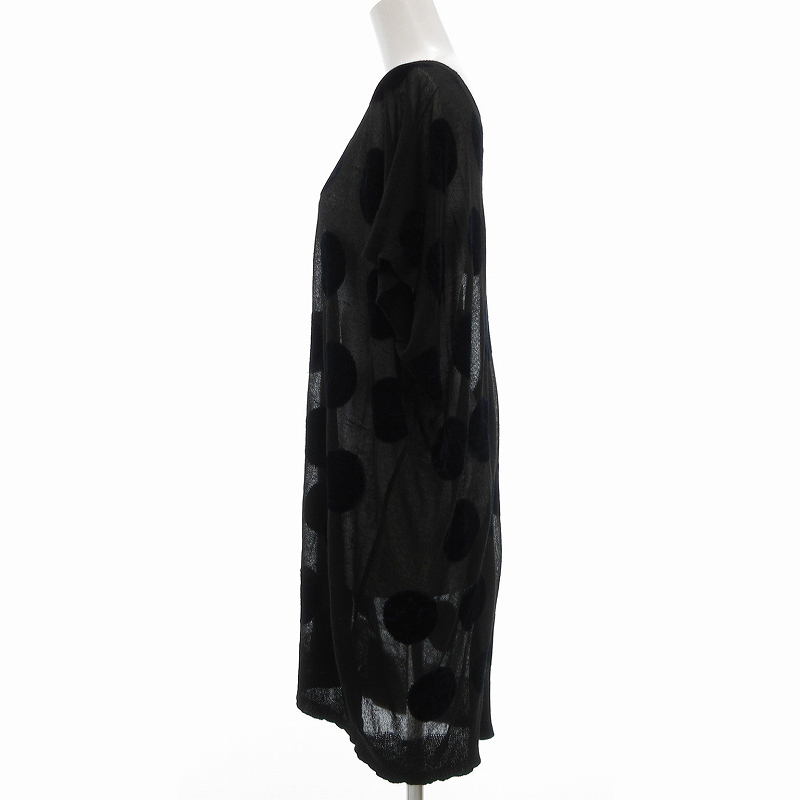 ZUCCA zip one pieceワンピース シースルー コート ズッカ ZUCCa / S サッカーチェックジャージィー / ワンピース(M navy