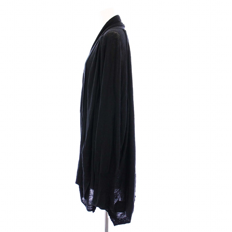 ヨウジヤマモト YOHJI YAMAMOTO RAGNE KIKAS 21AW リネンシルクインサイドアウトドレープニットガウン カーディガン 長袖 ロング 2 ブラッ ヨウジヤマモト YOHJI YAMAMOTO RAGNE KIKAS 21AW リネンシルク