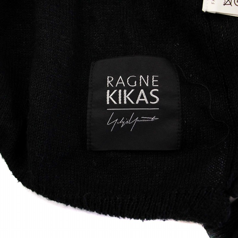 ヨウジヤマモト YOHJI YAMAMOTO RAGNE KIKAS 21AW リネンシルクインサイドアウトドレープニットガウン カーディガン 長袖 ロング 2 ブラッ ヨウジヤマモト YOHJI YAMAMOTO RAGNE KIKAS 21AW リネンシルク