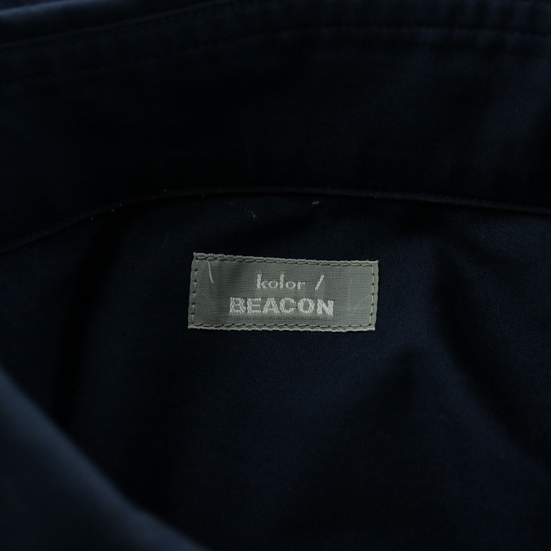 【中古】カラー kolor BEACON ボタンダウンシャツ アロハ カジュアル 半袖 レギュラーカラー 切替 紺 21SBM-B06143 カラー kolor BEACON ボタンダウンシャツ アロハ カジュアル 半袖