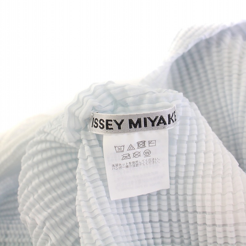 イッセイミヤケ ISSEY MIYAKE 24SS カットソー 長袖 ハイネック ストレッチ シアー シースルー 2 水色 ライトブルー /BB レディース イッセイミヤケ ISSEY MIYAKE 24SS カットソー 長袖 ハイネック