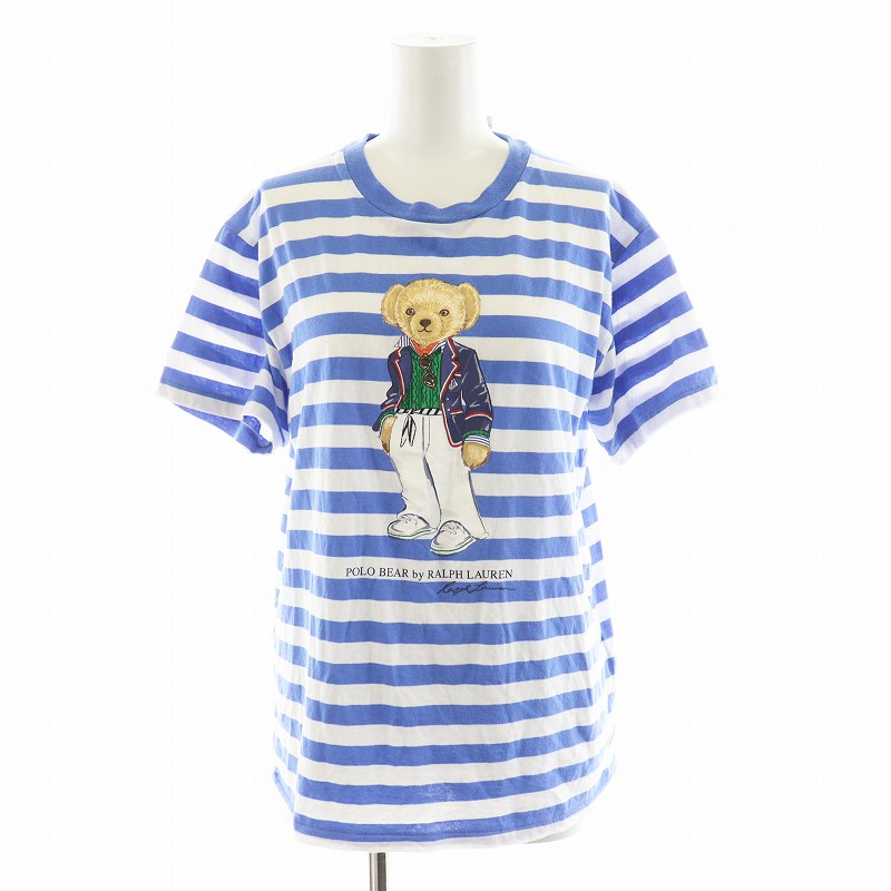 新作◇ラルフローレン ポロベア半袖Tシャツ ボ　S/140 ボーダー青 POLO RALPH LAUREN ポロ ラルフローレン Tシャツ 半袖 ポロベア