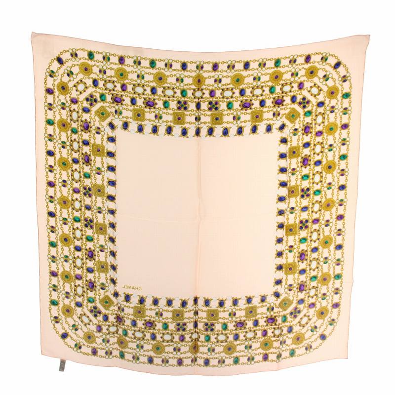 シャネル CHANEL ヴィンテージ 大判 ストール スカーフ 絹 シルク