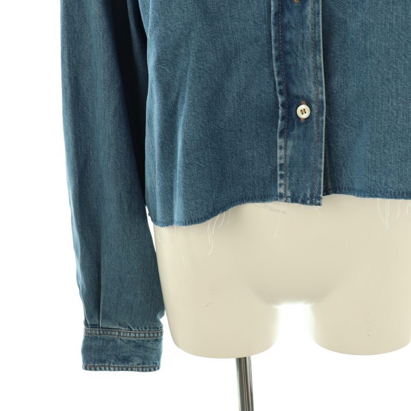 miumiu シャツ ボックスシルエット ミュウミュウ miumiu 24年製 ボックスシルエットカットオフデニム