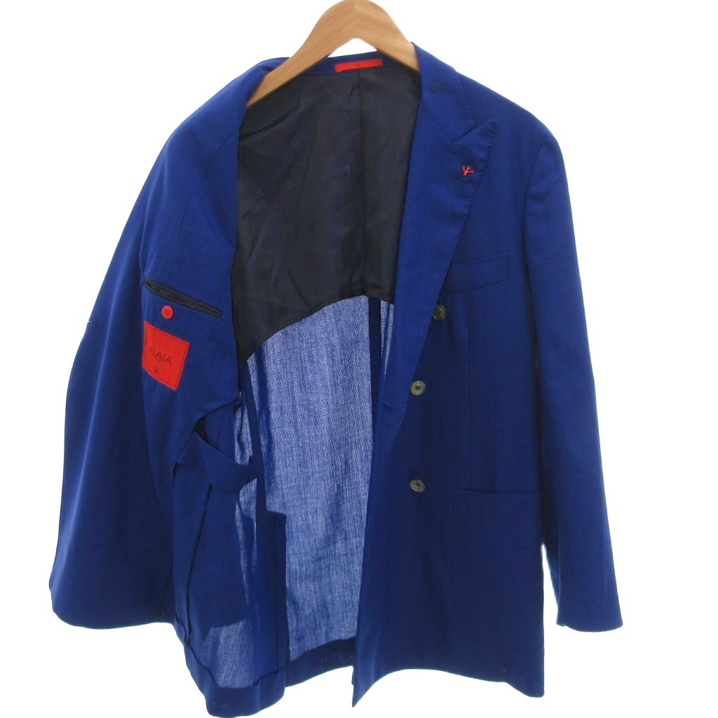 ISAIA テーラードジャケット ダークブルー フランネル 48 ISAIA テーラードジャケット ダークブルー フランネル 48 2025年