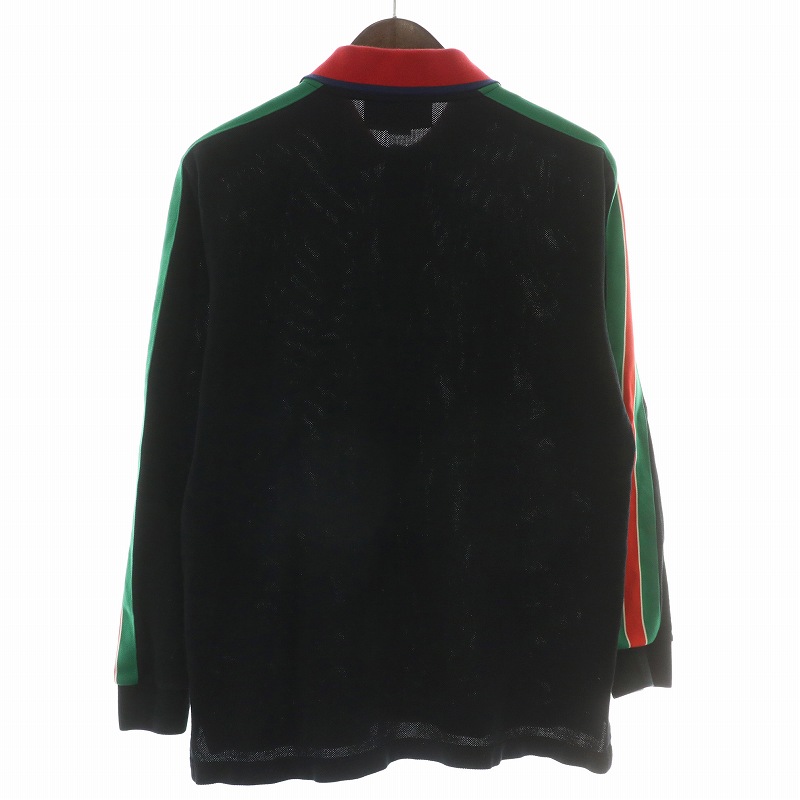 グッチ GUCCI ポロシャツ 長袖 シェリーライン ロゴ XS 黒