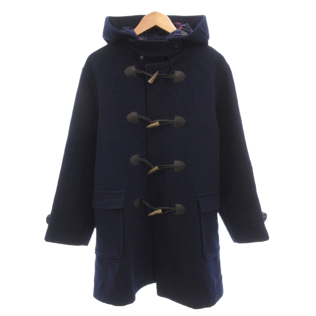 【中古】バーバリーズ Burberrys ヴィンテージ ダッフルコート トグルボタン フード ミドル ハーフ丈 160A 紺 バーバリーズ Burberrys ヴィンテージ ダッフルコート トグルボタン
