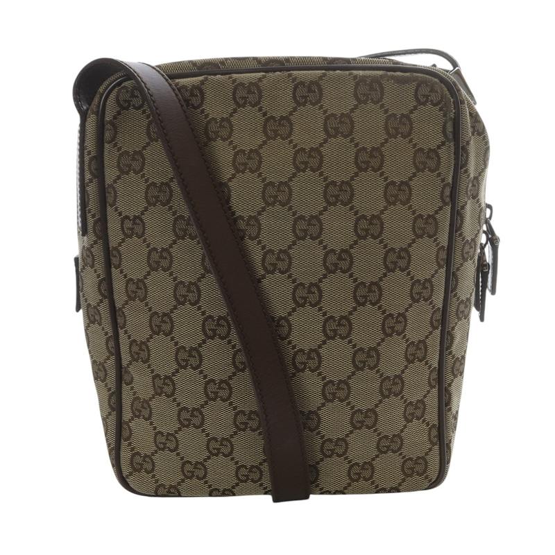 グッチ GUCCI GGキャンバス クロスボディ ショルダーバッグ 茶色 