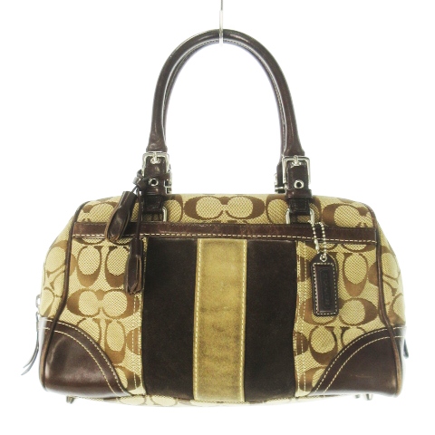 コーチ COACH ハンドバッグ ミニボストン キャンバス レザー 革 