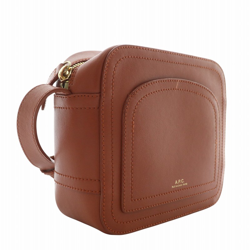 アーペーセー A.P.C. ショルダーバッグ 牛革 レザー スクエア ロゴ  