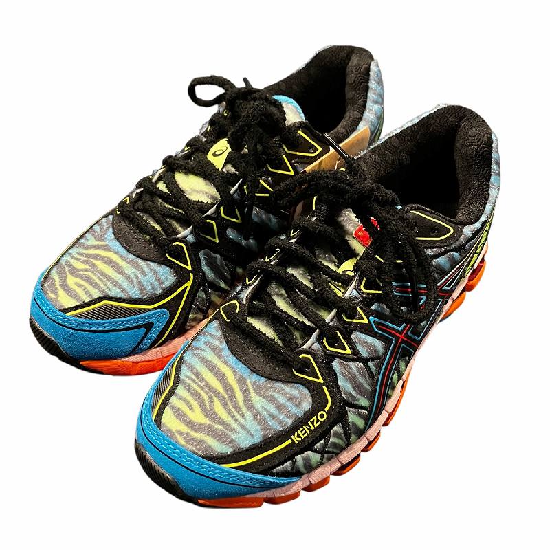 【中古】アシックス asics GEL-KAYANO 20 × KENZO Digital Aqua/Black 虎柄 23 ブラック ライトブルー 1201B032 アシックス asics GEL-KAYANO 20 × KENZO Digital Aqua/Black 虎柄 23