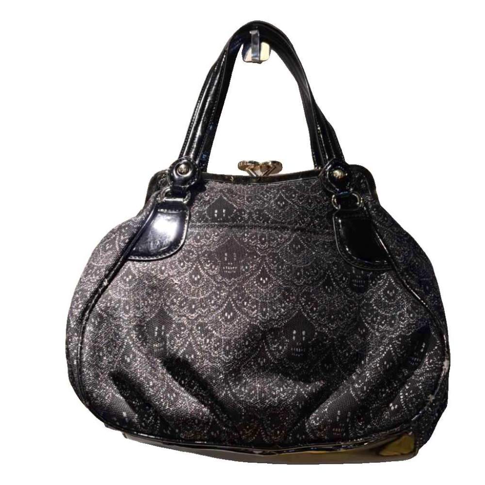 アナスイ ANNA SUI ハンドバッグ フラワーモチーフ 黒 ブラック □GY99 
