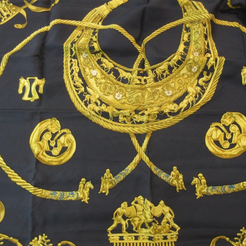 エルメス HERMES カレ90 LES CAVALIERS D'OR 黄金の騎士 シルク