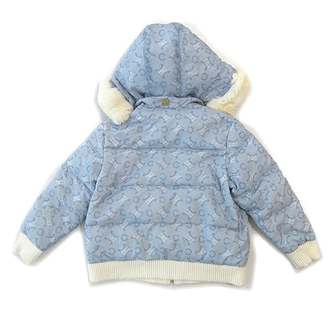 セリーヌ CELINE ダウンジャケット フード付き マカダム柄 ファー