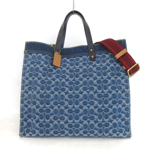 コーチ COACH フィールド トート 40 シグネチャー デニム ショルダー 