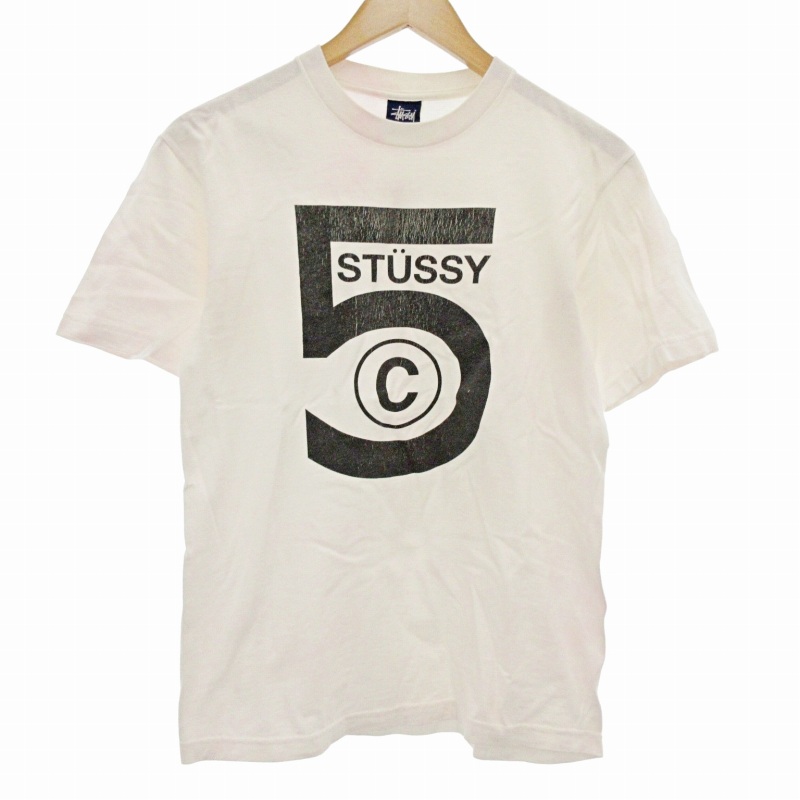 90's OLD STUSSY USA製 白タグ ロゴプリントカットソー 半袖T
