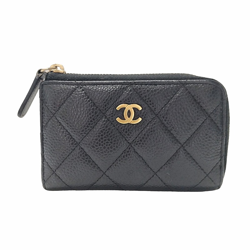 シャネル CHANEL マトラッセ キャビアスキン ココマーク コインケース 