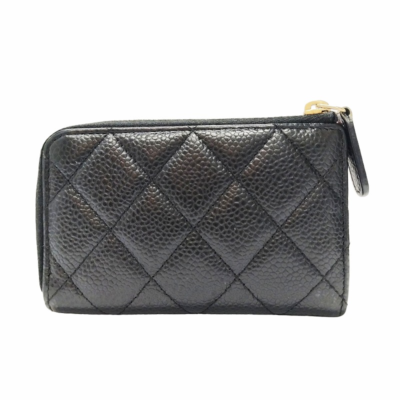 シャネル CHANEL マトラッセ キャビアスキン ココマーク コインケース  
