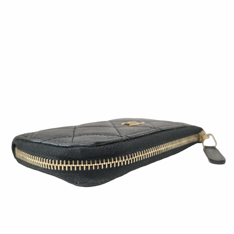 シャネル CHANEL マトラッセ キャビアスキン ココマーク コインケース  