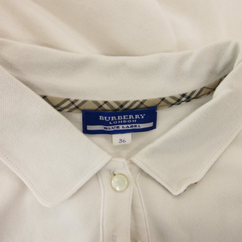 バーバリー/BURBERRY120cm 長袖ワンピース 、チュニックブルー×白 Burberryブルーレーベル白チュニック