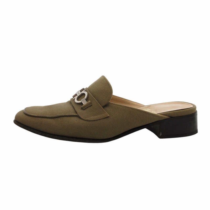 1円～ フェラガモ ガンチーニ ミュール 5 1/2 C レザー 黒 Salvatore